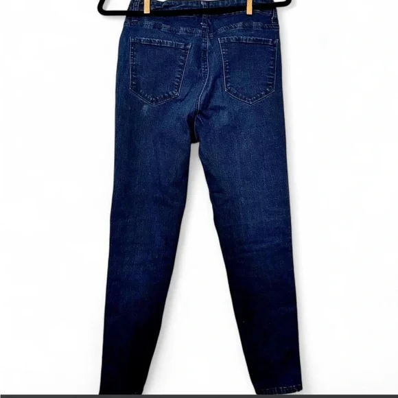 Y2K Skinny Jeans With Red Velvet Stripe - Picture 4 of 5